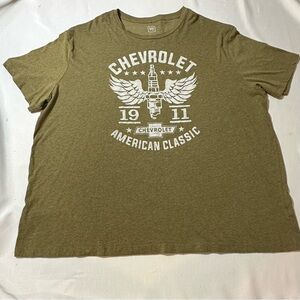 Chevrolet American Classic Graphic T Shirt Olive Green GM Licensed 3XLT